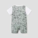 Baby Boy 100% Cotton Faux-two Short-sleeve Elephant Print Romper  image 2