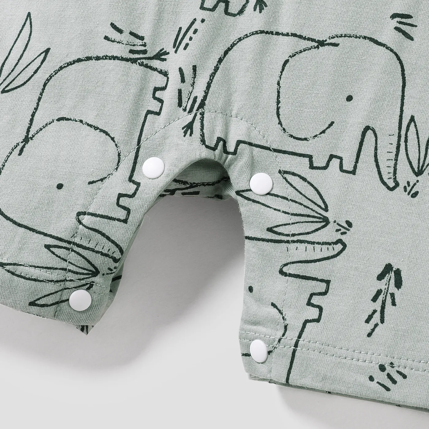 Baby Boy 100% Cotton Faux-two Short-sleeve Elephant Print Romper  image 5