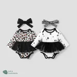 Baby Girl Leopard or Stars Mesh Princess Party Romper  image 4