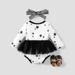Baby Girl Leopard or Stars Mesh Princess Party Romper  image 5