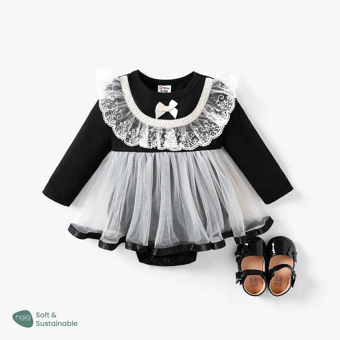 Baby Girl Leopard or Stars Mesh Princess Party Romper Black-B