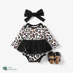 Baby Girl Leopard or Stars Mesh Princess Party Romper Color block