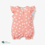 嬰兒 女 喇叭袖 蝴蝶 甜美 無袖 連身衣 粉色
