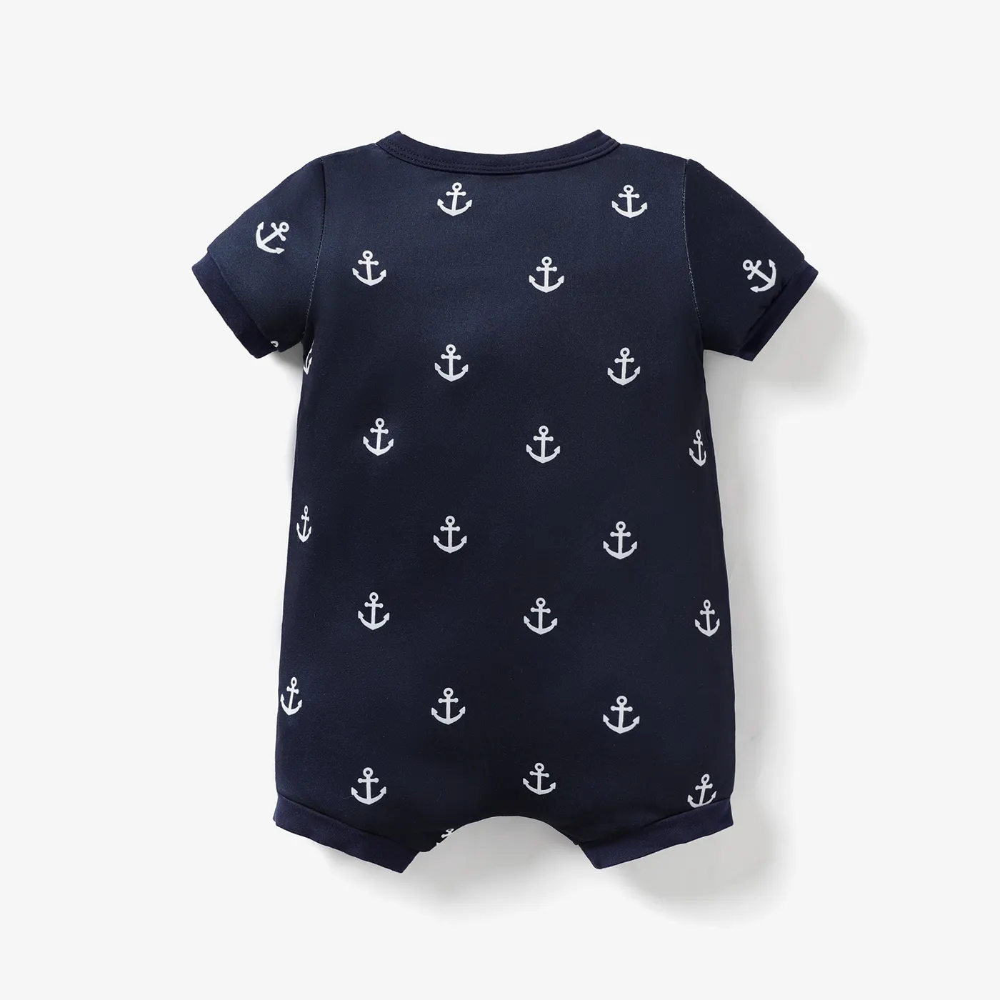Baby Boy Print/Striped Short-sleeve Snap Romper  image 3