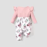 Baby Girl Floral Pattern Bow Design Jumpsuit  image 2