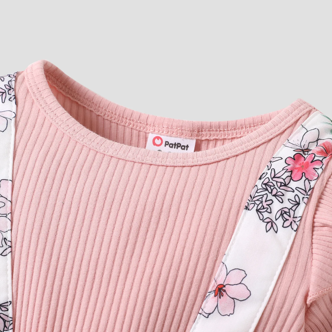 Baby Girl Floral Pattern Bow Design Jumpsuit  image 3