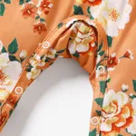 2pcs Baby Girl Elegant Big Flower Long Sleeve Jumpsuits Set Color block image 6