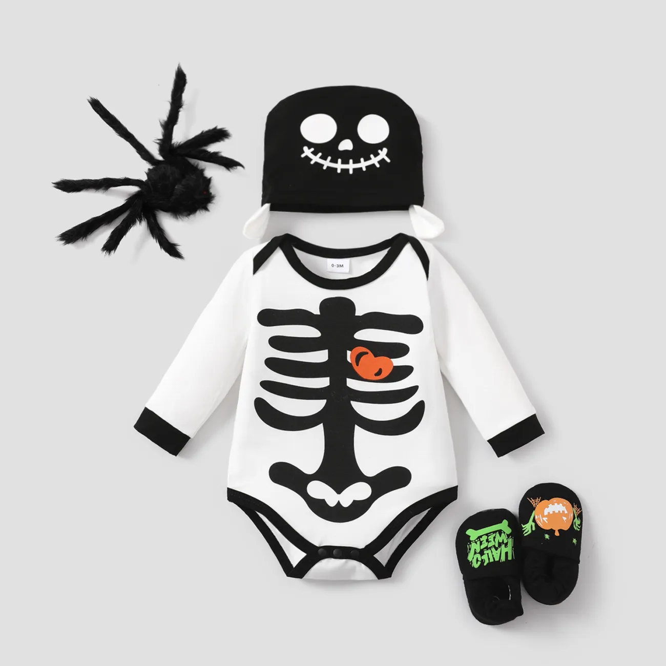  2pcs Baby Girl/Boy Halloween Hyper-Tactile Romper Set  big image 1