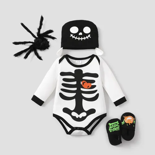  2pcs Baby Girl/Boy Halloween Hyper-Tactile Romper Set
