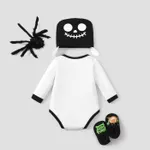  2pcs Baby Girl/Boy Halloween Hyper-Tactile Romper Set White image 2