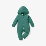 Baby Unisex Mit Kapuze Lässig Langärmelig Baby-Overalls dunkelgrün