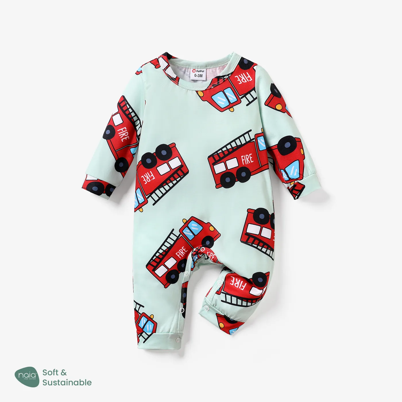 Baby Boy/Girl Medium Thickness Basic Long Sleeve Jumpsuit  Light Green