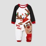 Christmas Reindeer Print Family Matching Pajamas Sets (Flame Resistant) Black image 4