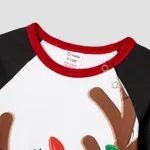 Christmas Reindeer Print Family Matching Pajamas Sets (Flame Resistant) Black image 5