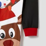 Christmas Reindeer Print Family Matching Pajamas Sets (Flame Resistant) Black image 6