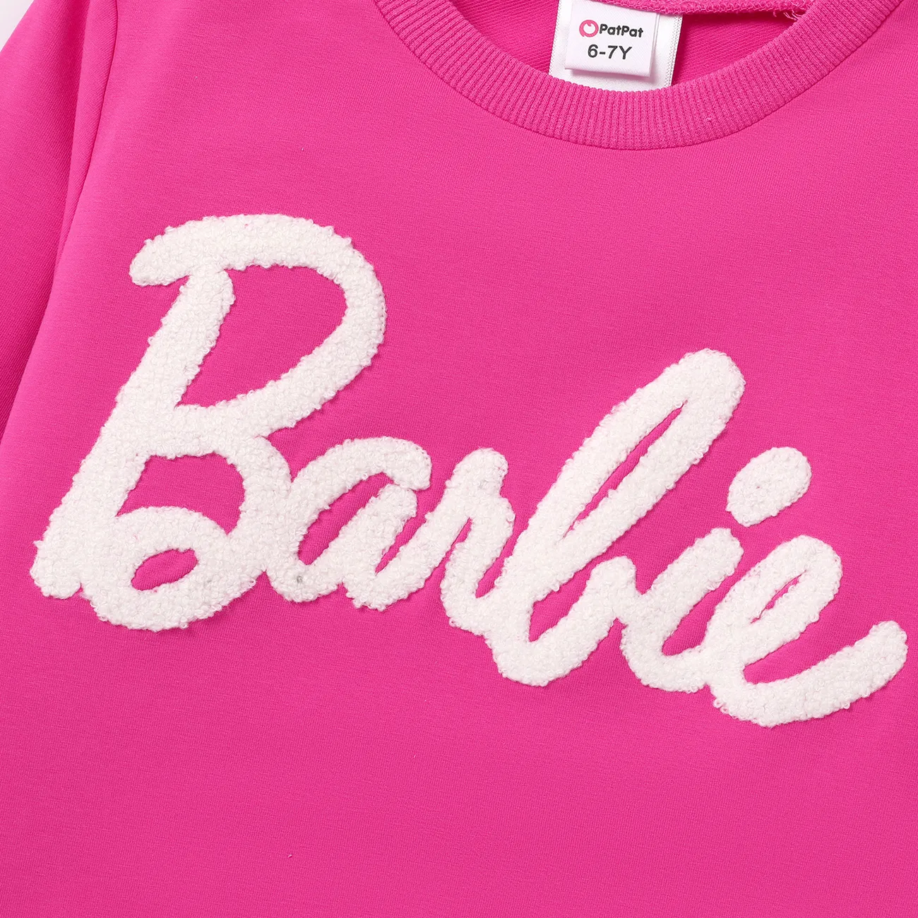 Langarm-Baumwoll-T-Shirt mit Buchstabenstickerei für Kleinkinder/Kindermädchen roseo big image 1
