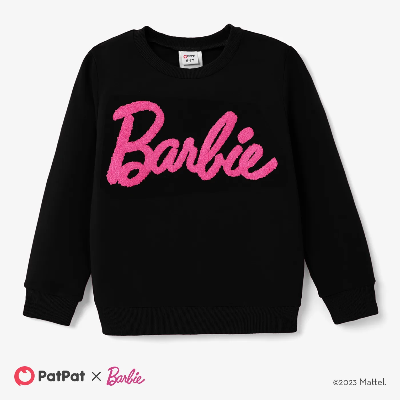 Toddler/Kid Girl Letter Embroidered Long-sleeve Cotton Sweatshirt  image 1