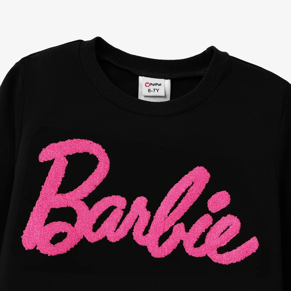 Toddler/Kid Girl Letter Embroidered Long-sleeve Cotton Sweatshirt big image 4