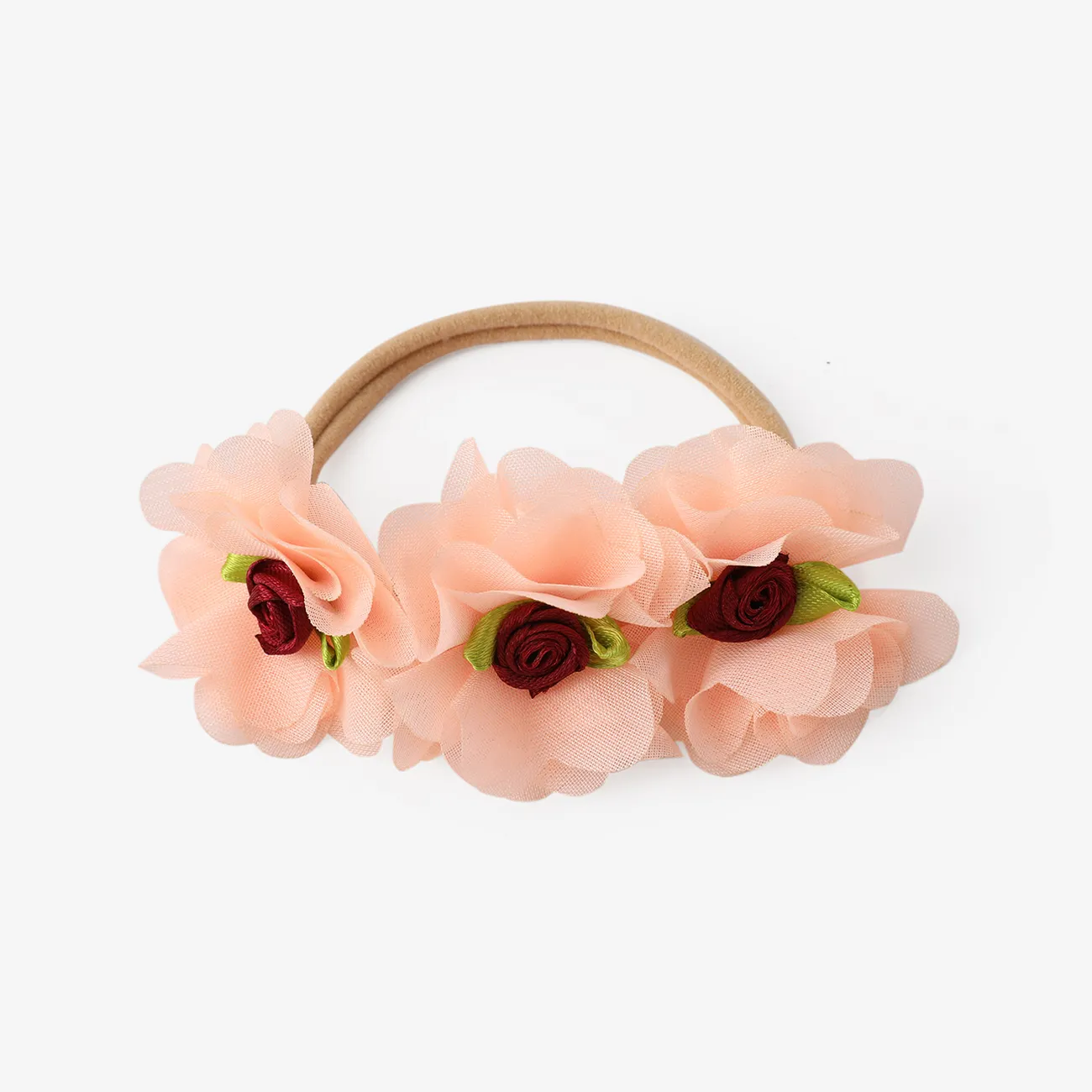 bandeau accessoire pour bébé / enfant en bas âge pour les cheveux de fleur de rose d’amour Corail big image 1