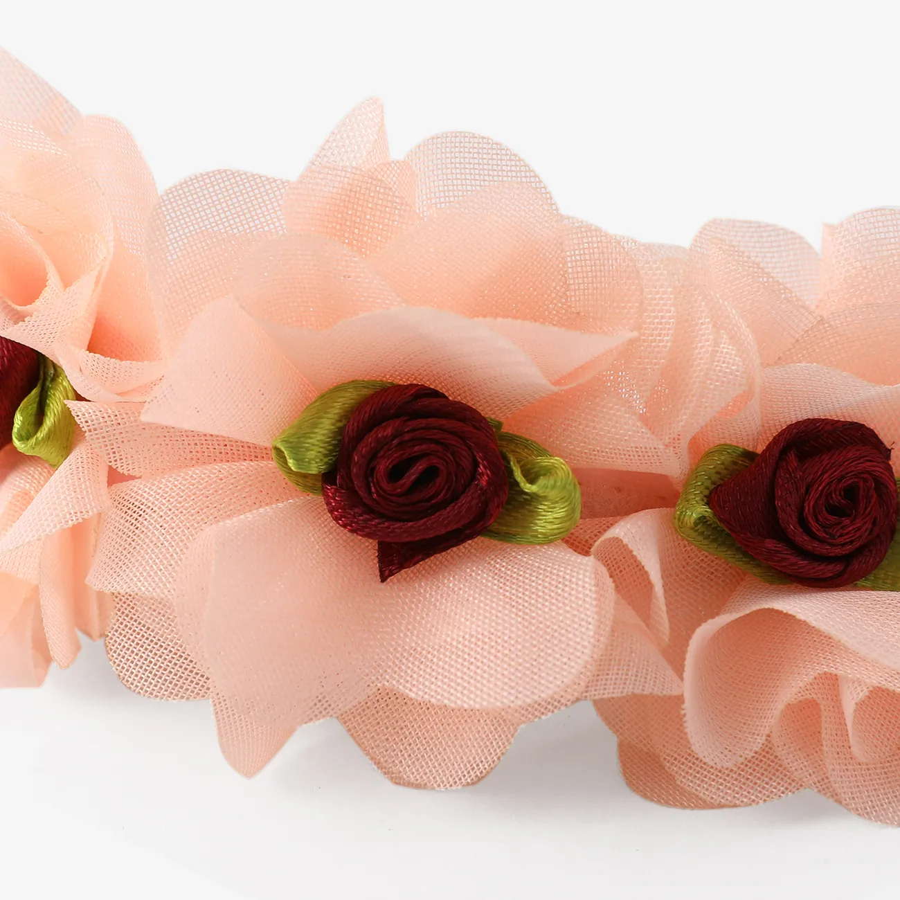 Diadema accesoria para el cabello de flor de rosa dulce para bebés / niños pequeños Coral big image 1