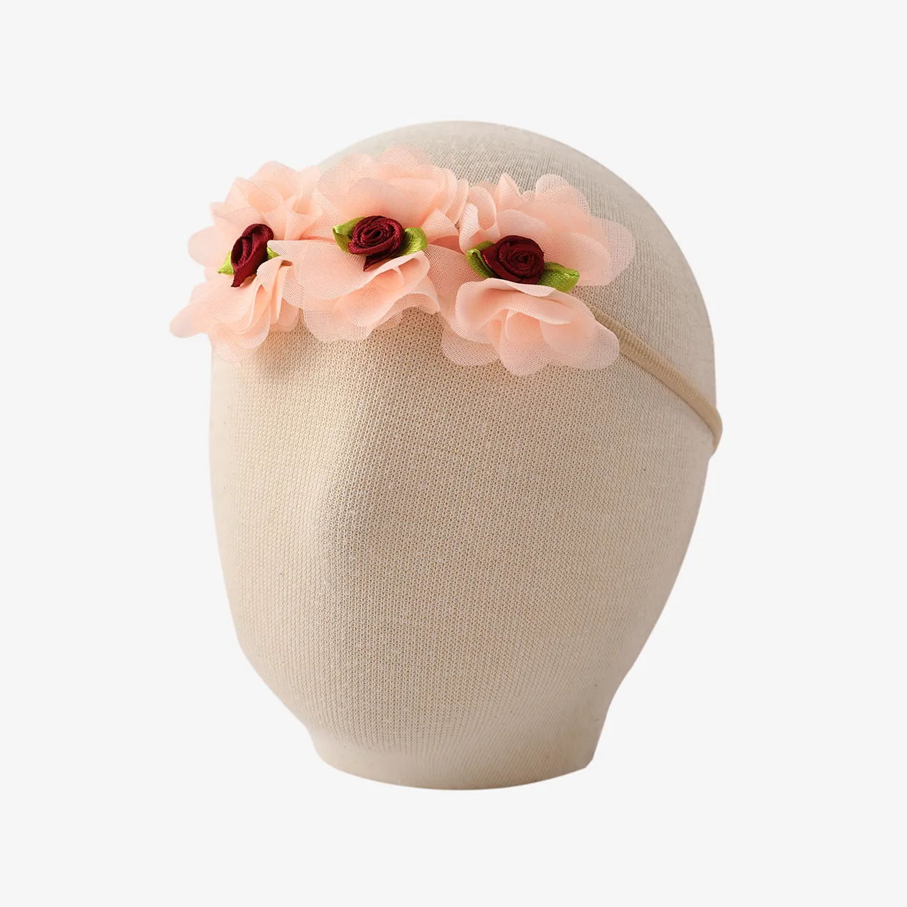 bandeau accessoire pour bébé / enfant en bas âge pour les cheveux de fleur de rose d’amour Corail big image 1