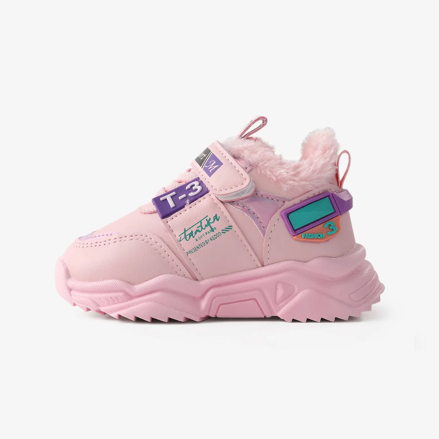 Toddler & Kids Velcro Plush Warm Sports Shoes