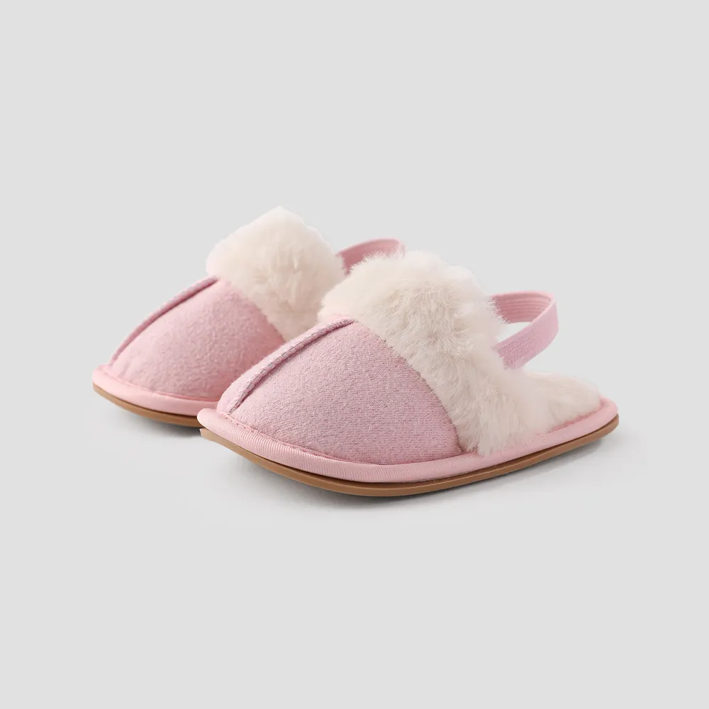 Baby & Toddler Solid Color Fleece Slippers Prewalker Shoes  big image 3