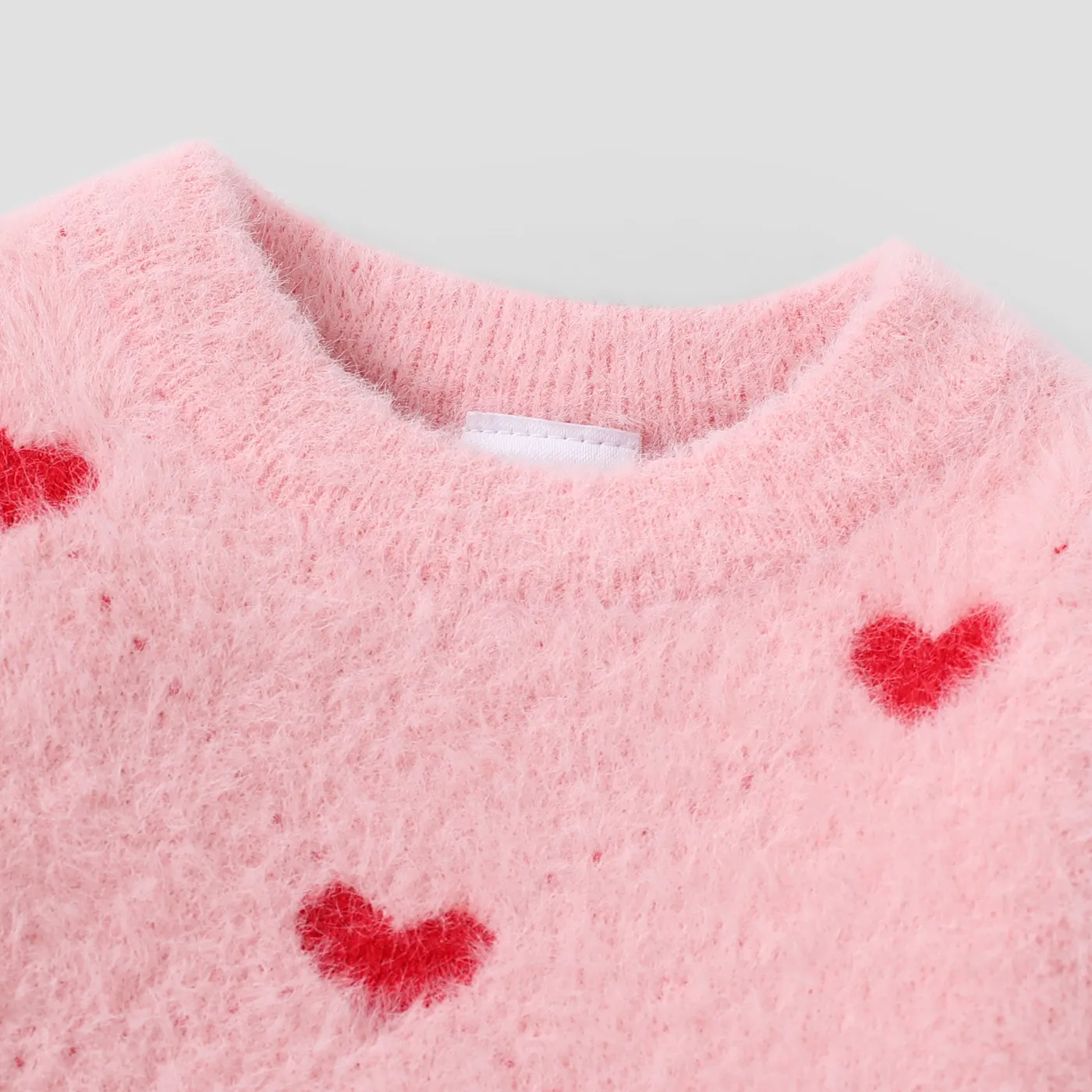 Baby/Toddler Girl Sweet Heart-shaped Sweater Dress Pink image 3
