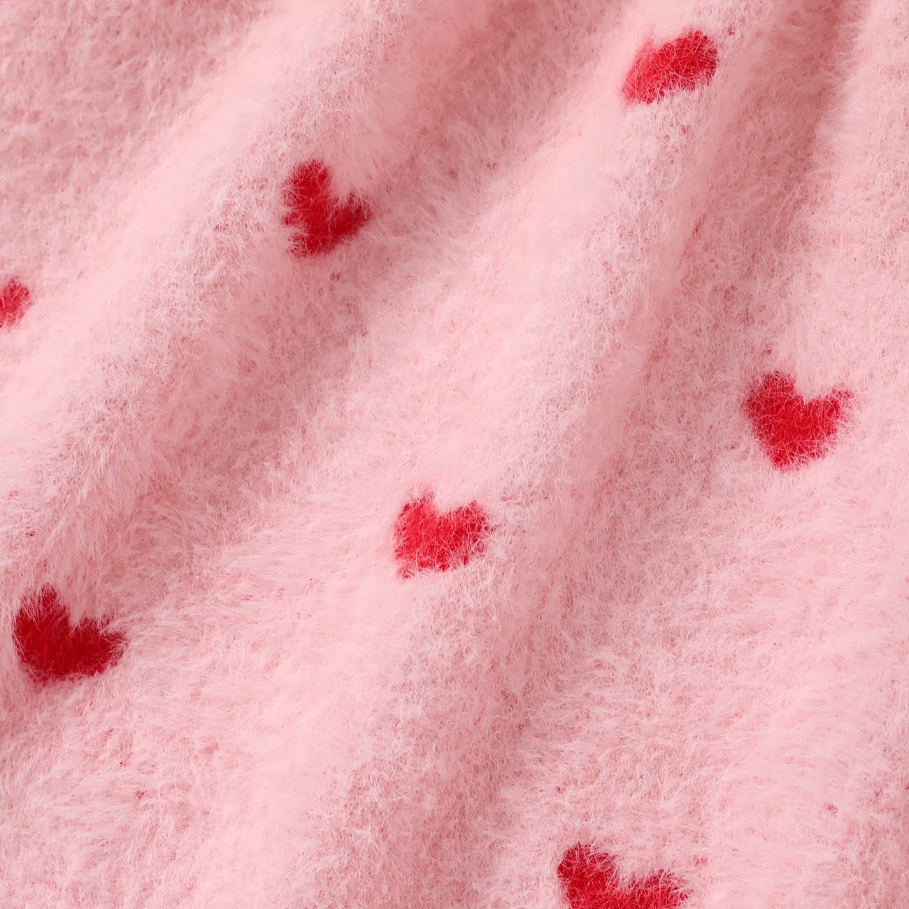 Baby/Toddler Girl Sweet Heart-shaped Sweater Dress Pink big image 1