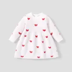 Baby/Toddler Girl Sweet Heart-shaped Sweater Dress White