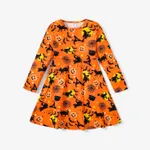  Kid Girl Casual Halloween Dress Orange