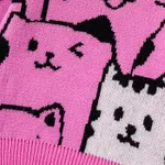 Kid/Toddler Girl Childlike Cute Cat  Sweater/Sweet Ruffle Edge Denim Jean  image 4