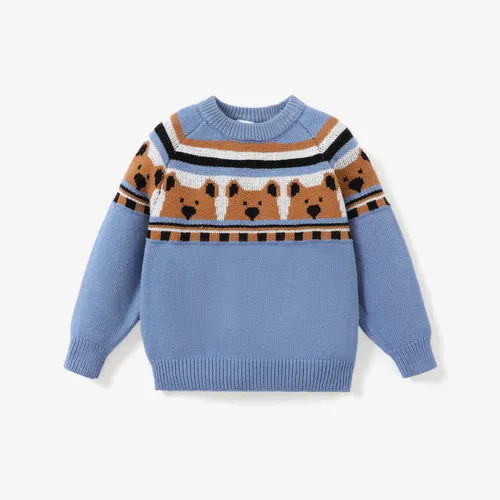 Toddler Boy Childlike Animal Pattern Sweater