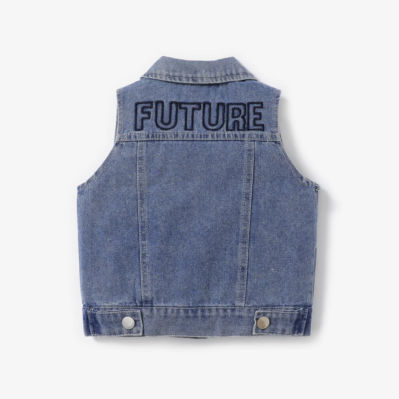 Toddler Boy/Girl Avant-garde Letter Lapel Denim Vest 