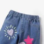 Baby Girl Sweet Rainbow Print Denim Jeans  image 3