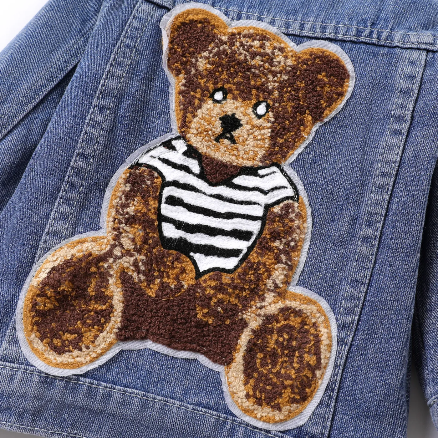 Baby Boy Childlike Bear Pattern Denim Jacket   image 5