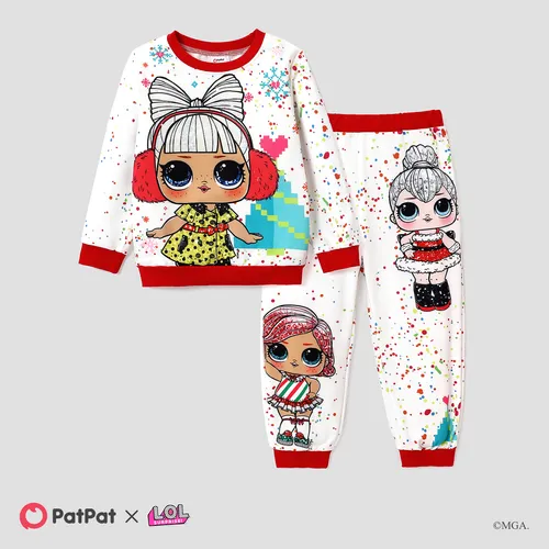 L.O.L. SURPRISE! Christmas Toddler/Kid Girl Character Print Long-sleeve Set 