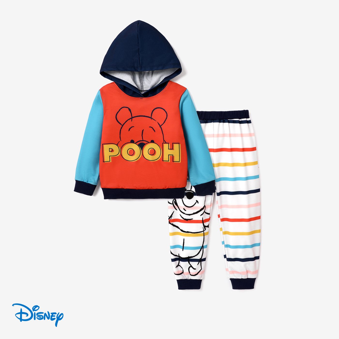 

Disney Winnie the Pooh Toddler Boy 2pcs Character Print Long-sleeve Hoodie and Stripe Pants Set