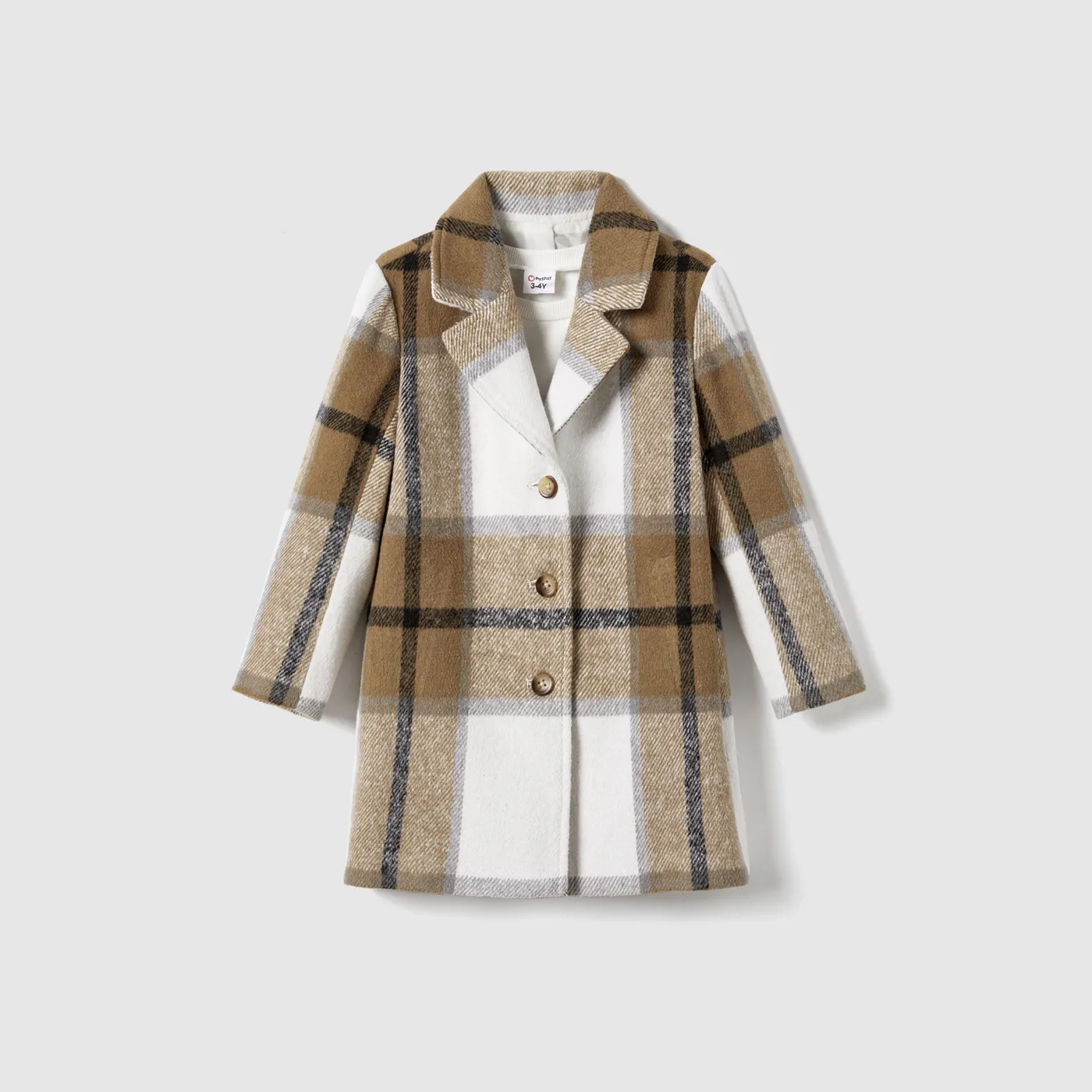 Mommy and Me Classic Elegant Plaid Long-sleeve Fleece Coats  image 2