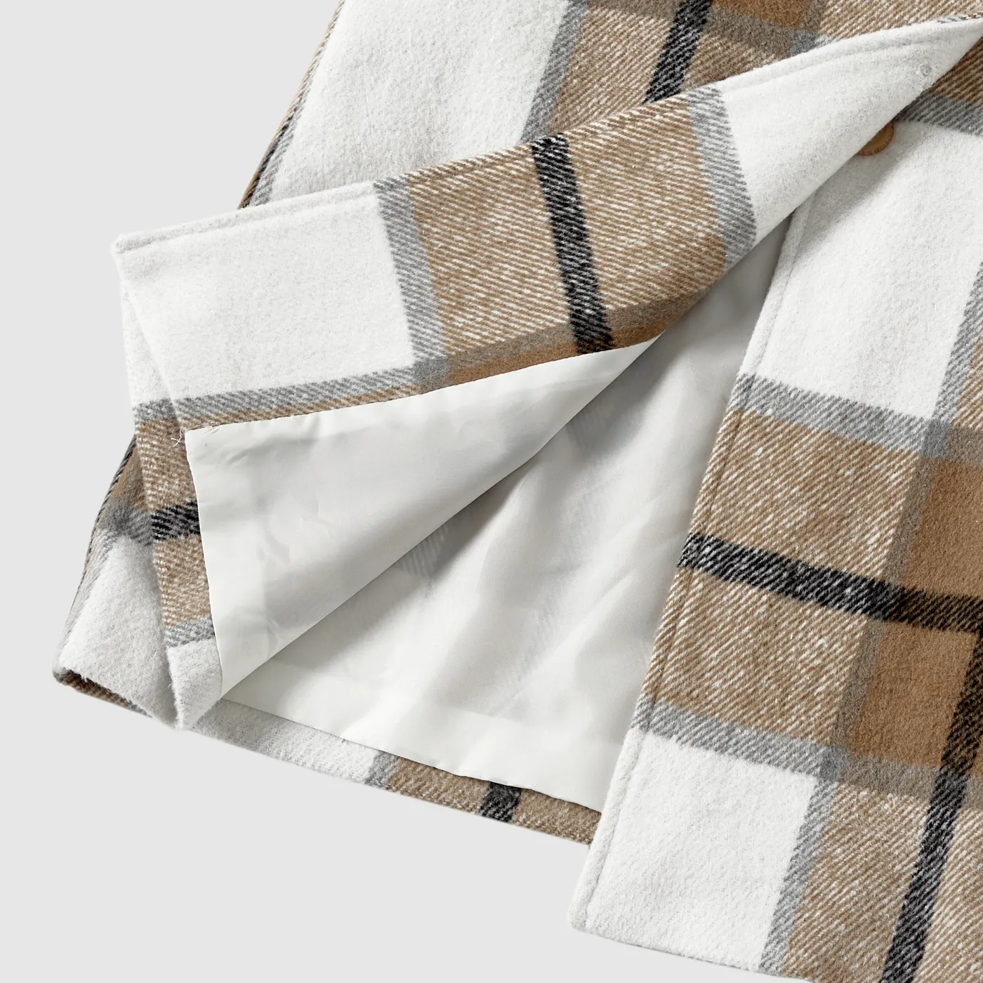 Mommy and Me Classic Elegant Plaid Long-sleeve Fleece Coats  image 6