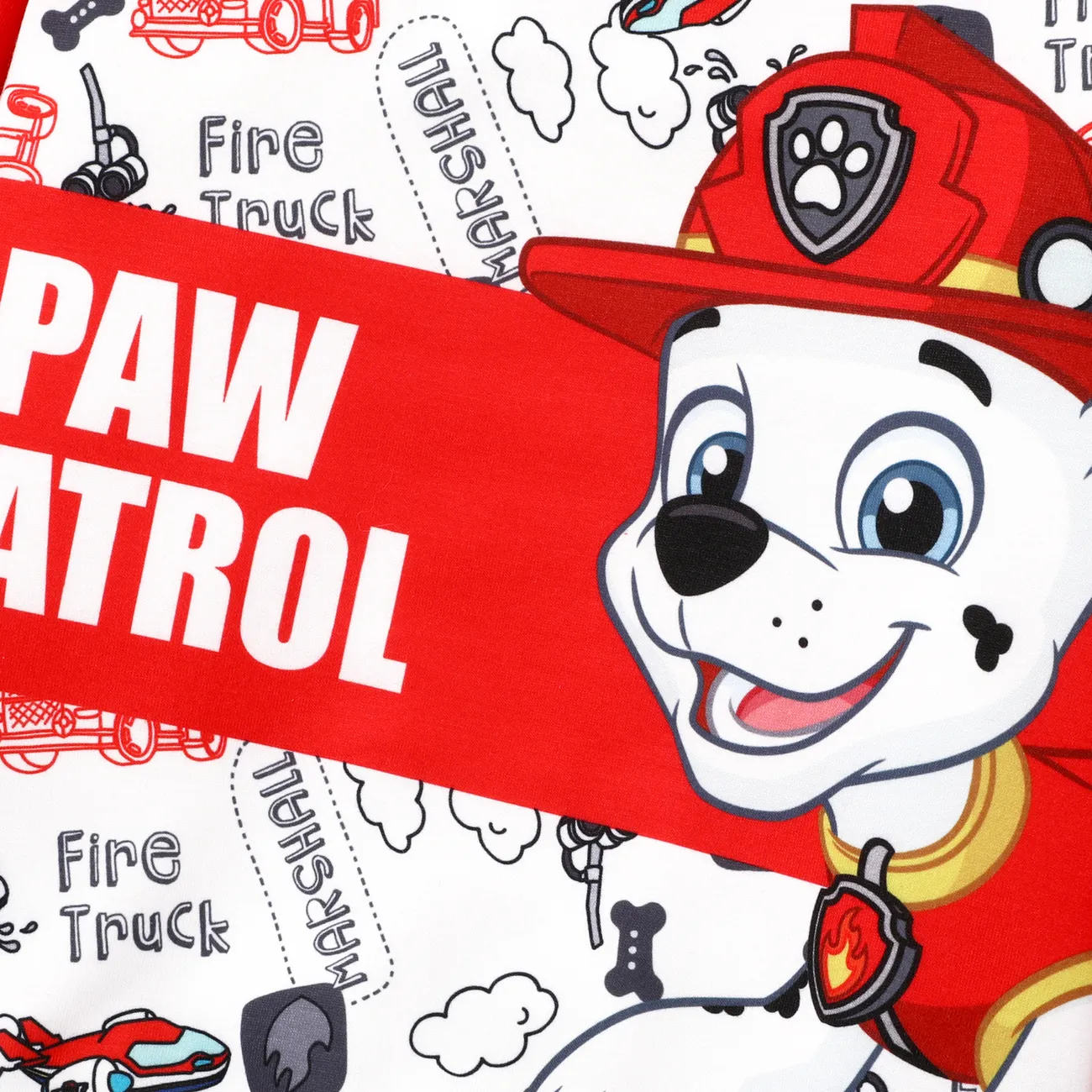 PAW Patrol 2pcs Toddler Girl/Boy Character Print Pullover Sweatshirt and Pants Set Red big image 1