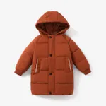 Toddler/Kid Boy/Girl Hooded Button Design Cotton-Padded Coat Brown