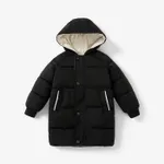 Toddler/Kid Boy/Girl Hooded Button Design Cotton-Padded Coat Black