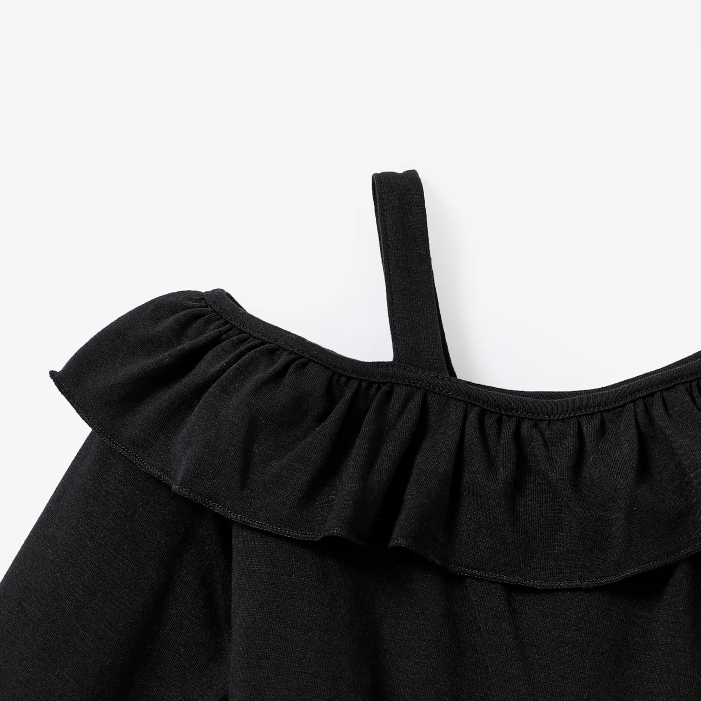 Kid Girl Christmas Sweet Ruffle Dress  Black image 3