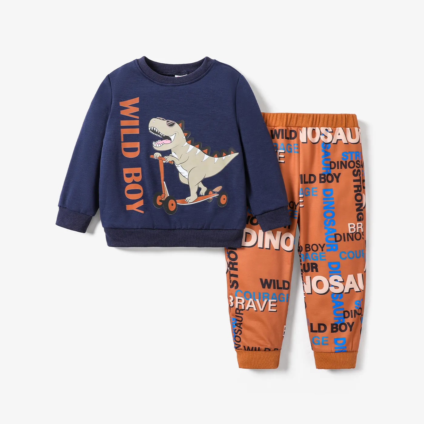 2pcs Toddler Boy Dino Pattern Set