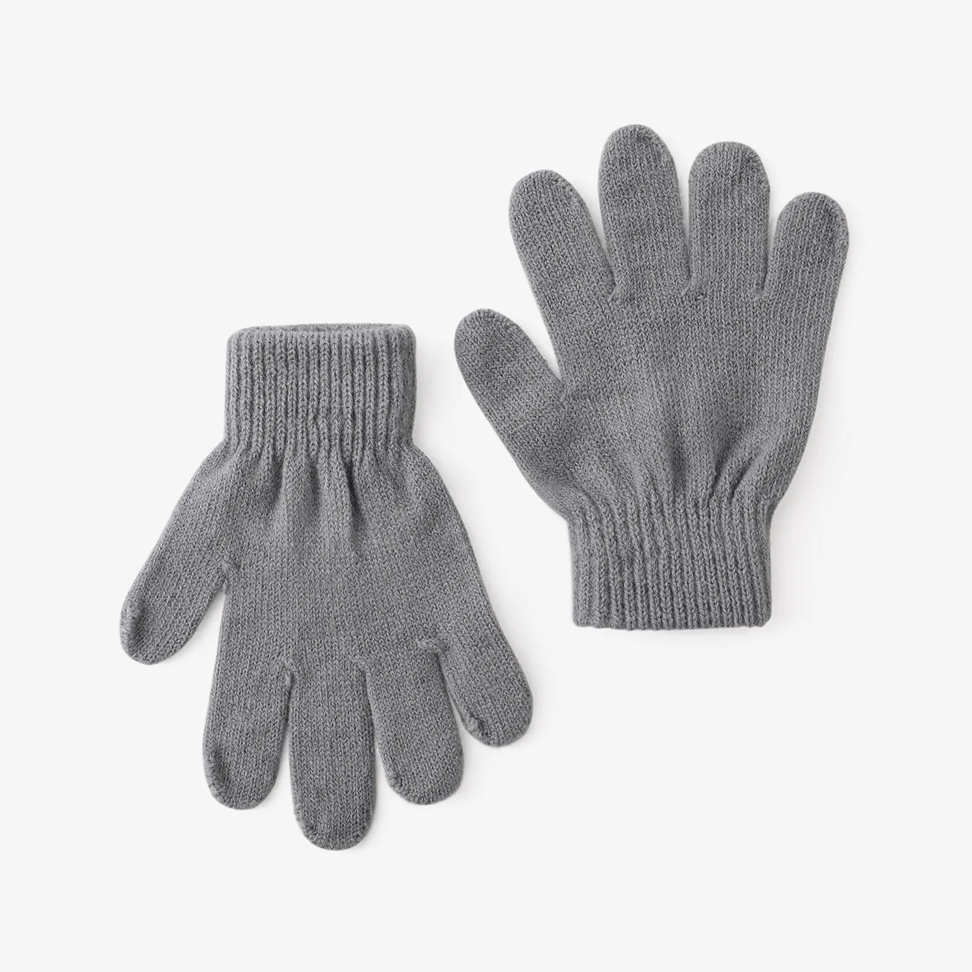 Toddler/kids casual Solid color knitted warm five-finger gloves for Boys and Girls