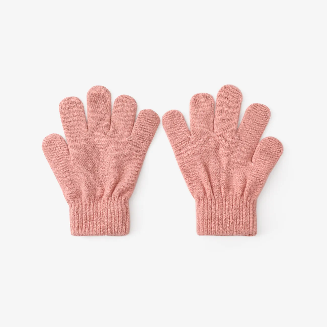 Three essential sets for children to keep warm in winter, hat + scarf + gloves Dark Pink C big image 1