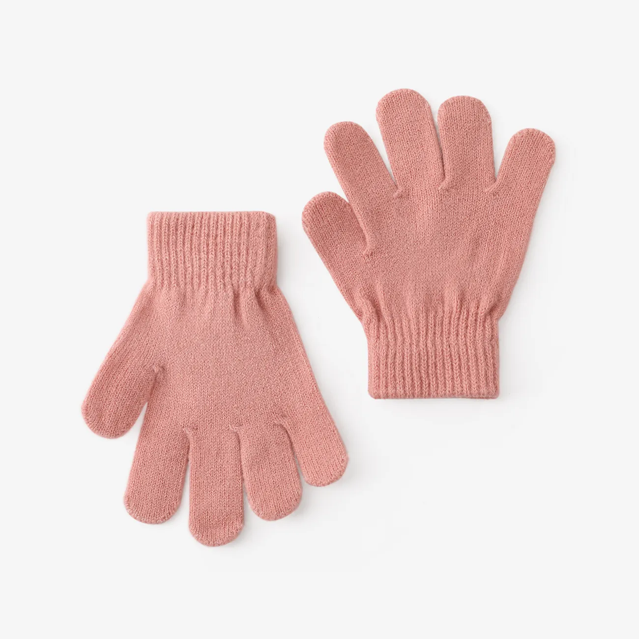 Kleinkind / Kinder lässig Einfarbig gestrickte warme Fünf-Finger-Handschuhe für Jungen und Mädchen  big image 1