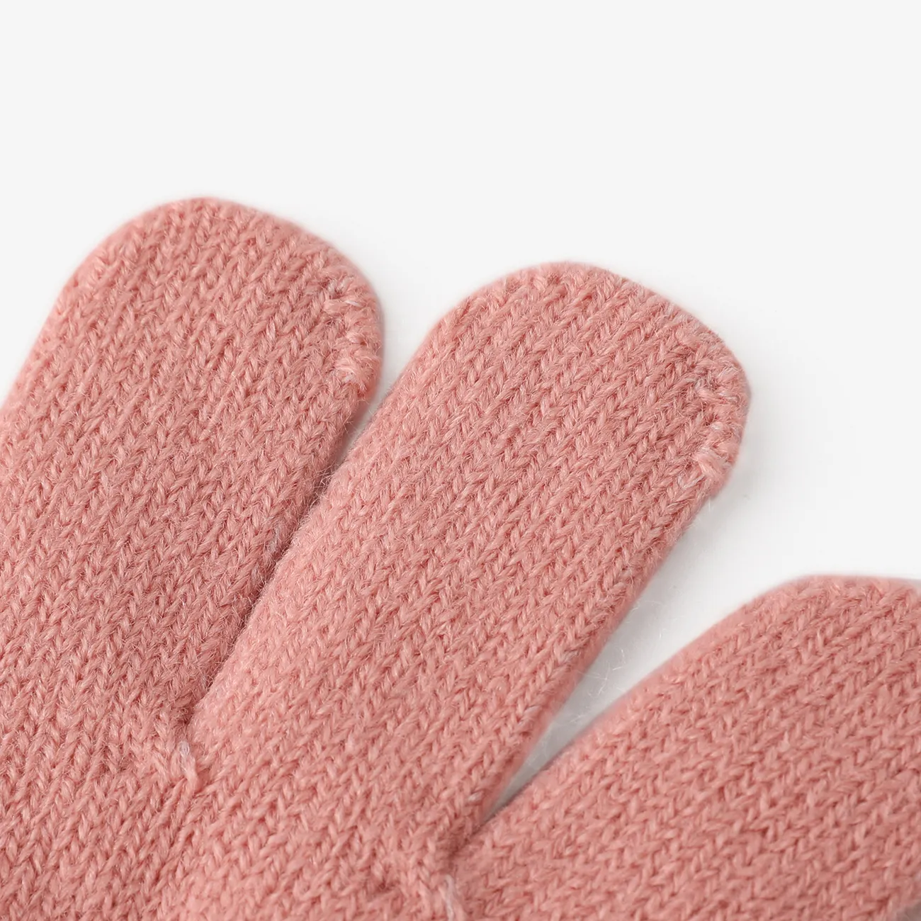 Three essential sets for children to keep warm in winter, hat + scarf + gloves Dark Pink C big image 1