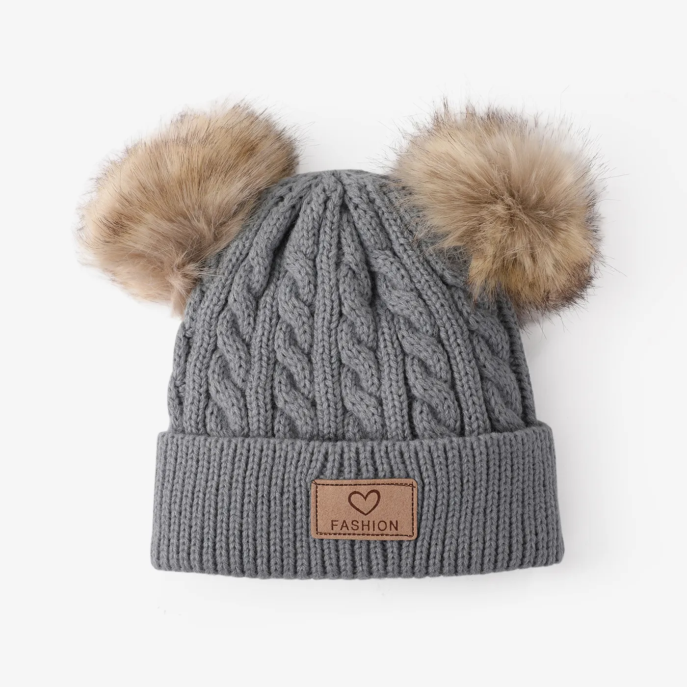 Toddler/kids likes Double Pom Knit Winter Warm Beanie